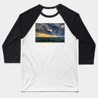 Sunset at Glastonbury Tor Baseball T-Shirt